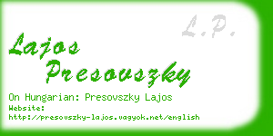 lajos presovszky business card